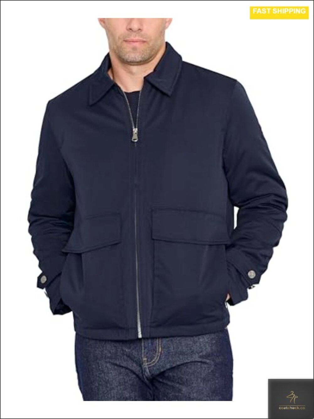 Men's Work Jacket with Corduroy Collar Water Resistant Shell Classic Fit